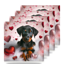Doberman Pinscher ceramic coasters set of 4