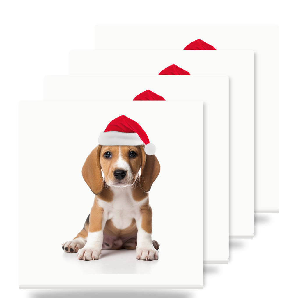 American Foxhound Puppy ceramic coasters set of 4