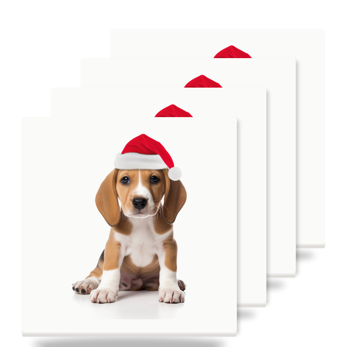 American Foxhound Puppy ceramic coasters set of 4