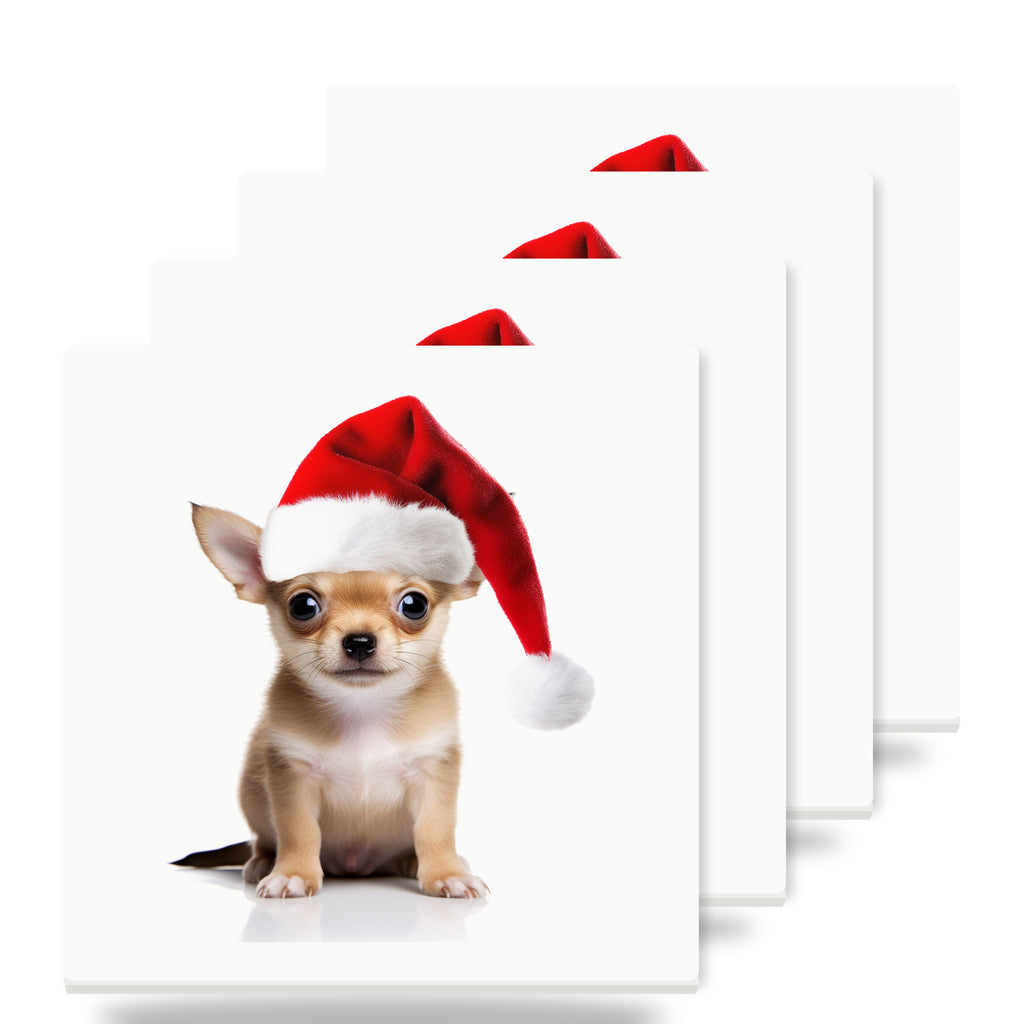 Chihuahua Puppy ceramic coasters set of 4