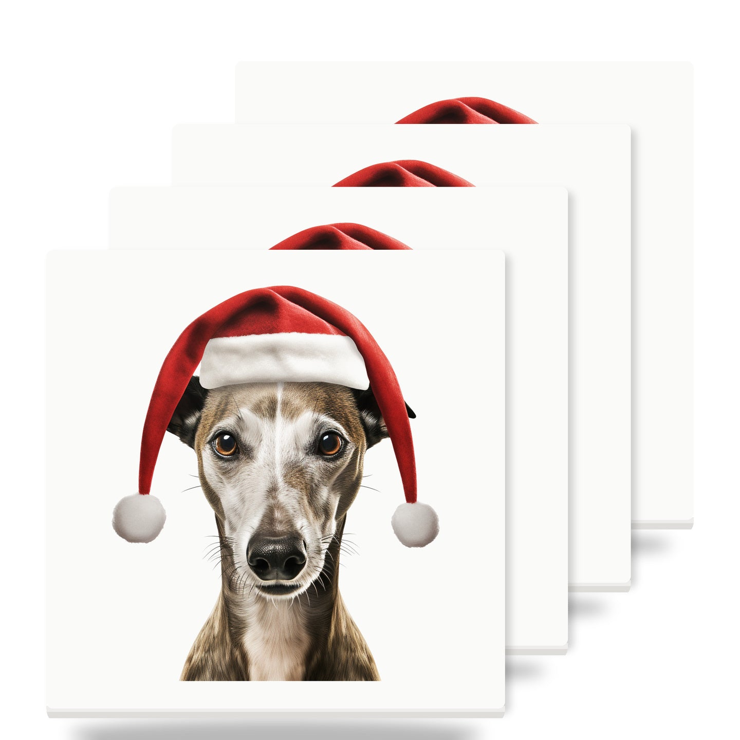 Whippet ceramic coasters set of 4