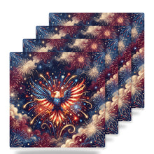 July 4th Fireworks ceramic coasters set of 4