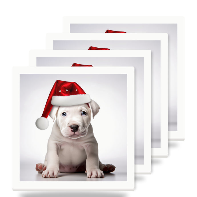 Dogo Argentino Puppy ceramic coasters set of 4