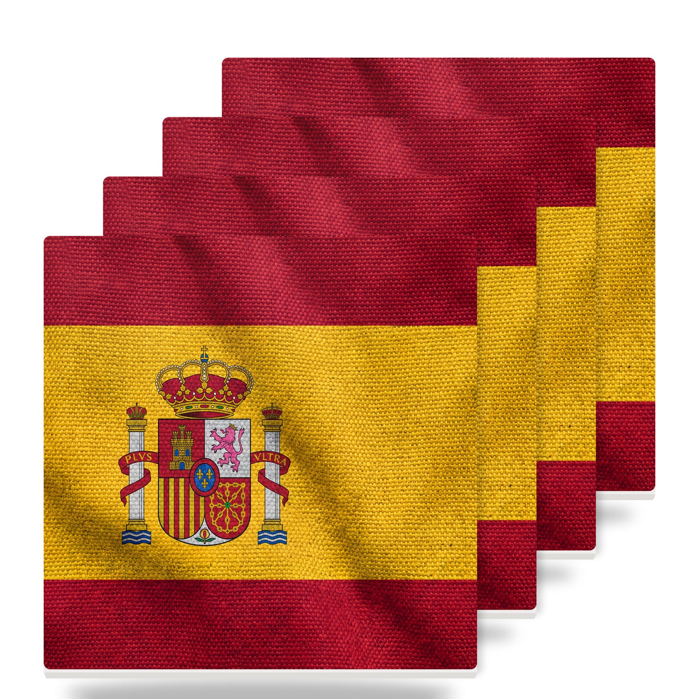 Spain Flag Pride ceramic coasters set of 4