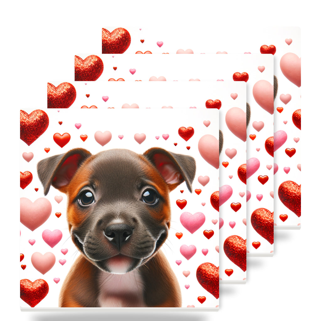 American Staffordshire Terrier ceramic coasters set of 4