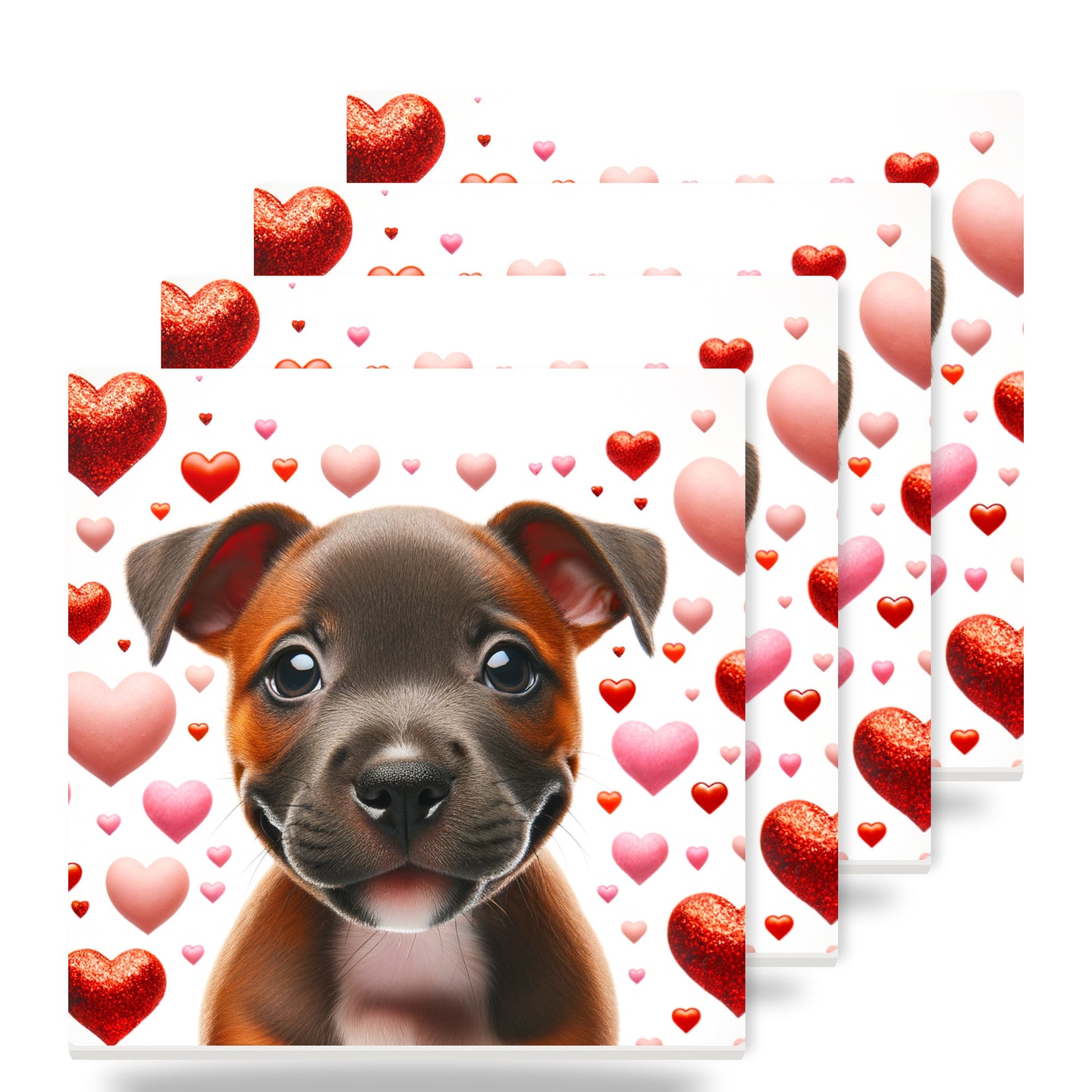 American Staffordshire Terrier ceramic coasters set of 4