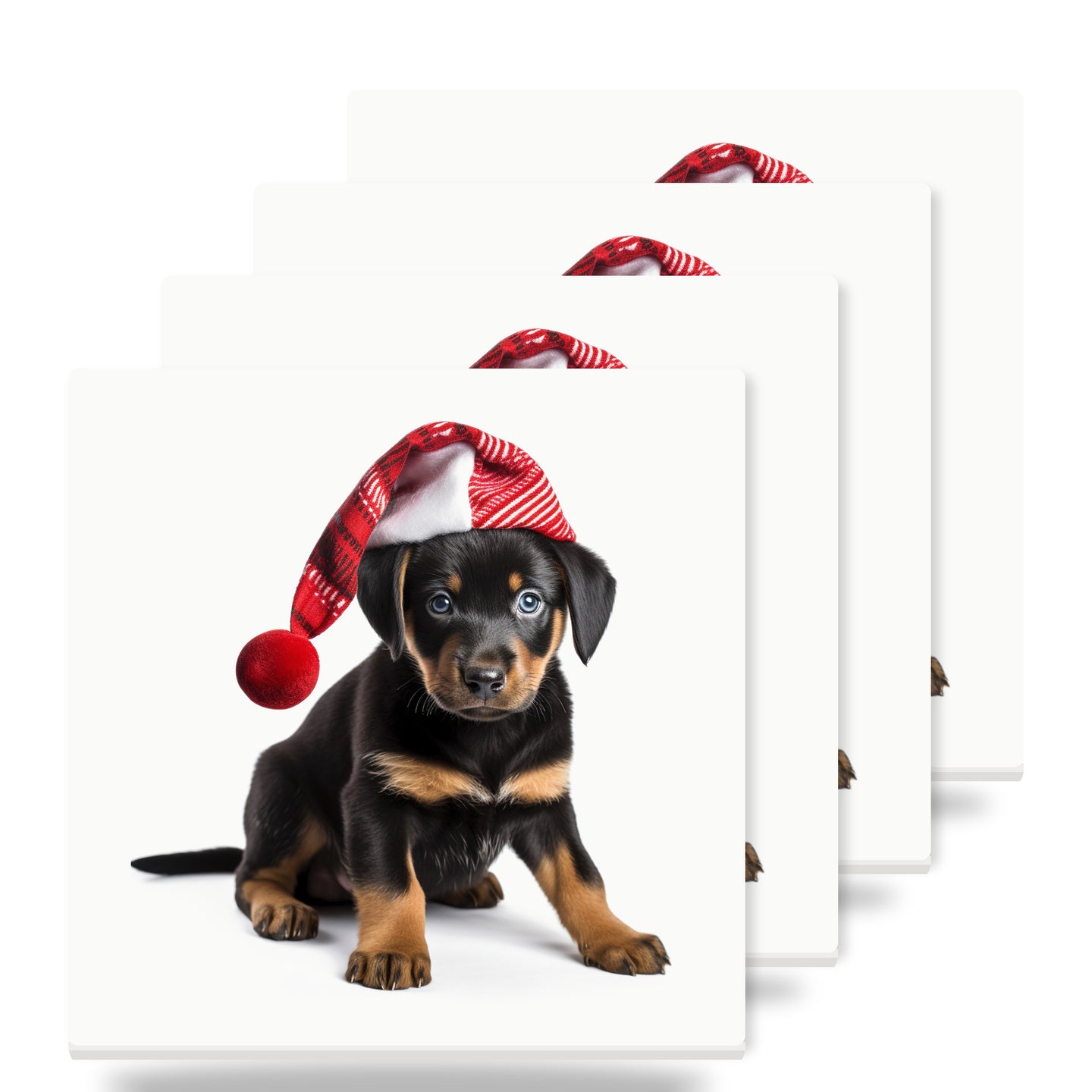 Beauceron Puppy ceramic coasters set of 4