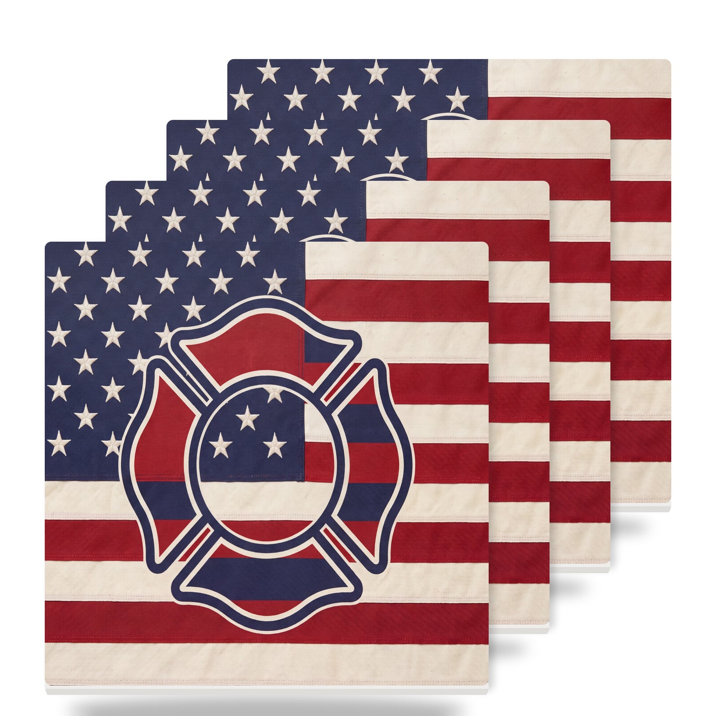 Firefighter Maltese Flag ceramic coasters set of 4