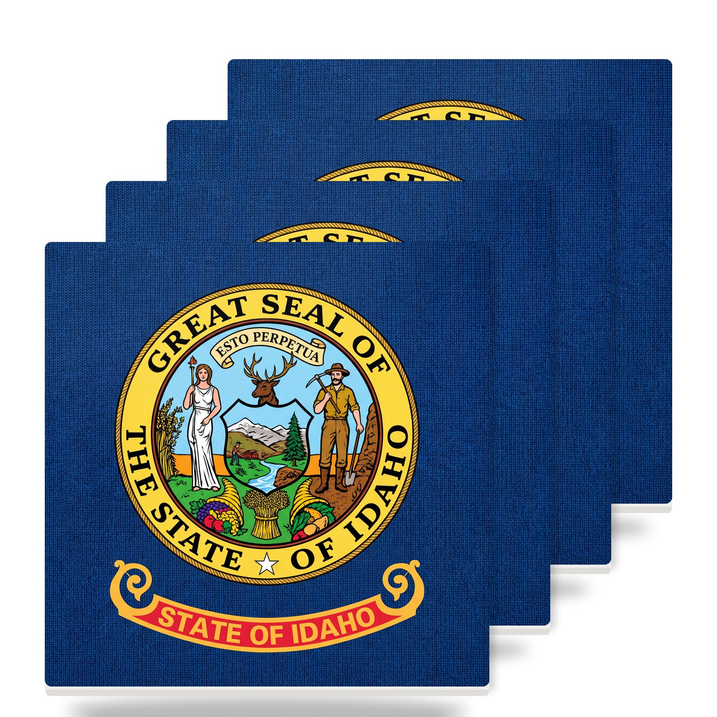 Idaho State Flag ceramic coasters set of 4