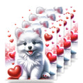Pomeranian ceramic coasters set of 4