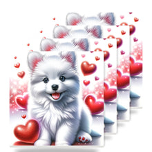 Pomeranian ceramic coasters set of 4