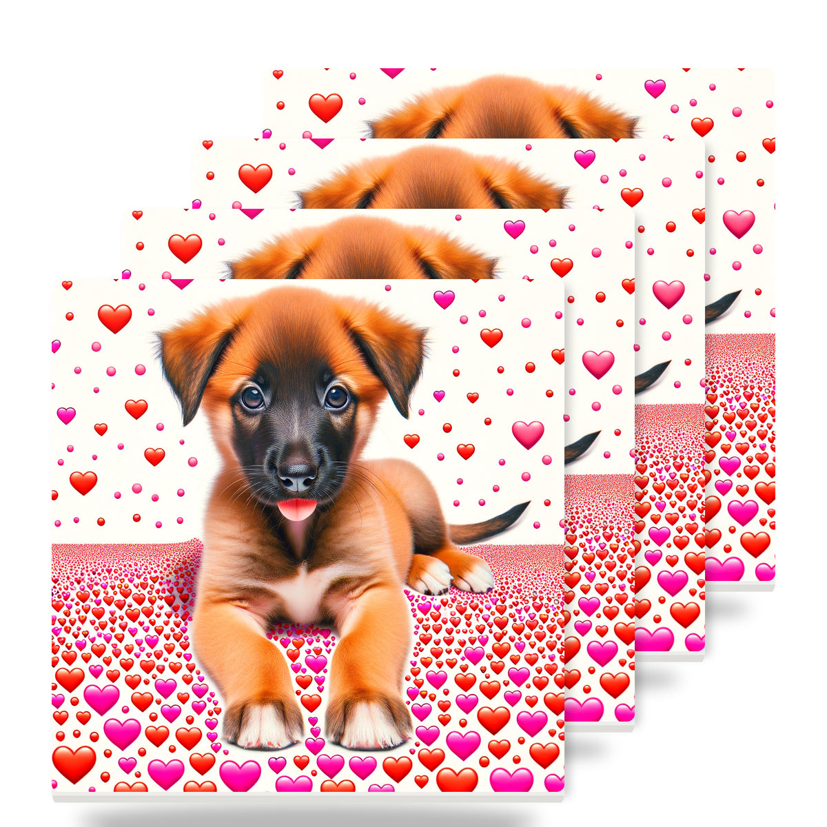 Belgian Malinois ceramic coasters set of 4