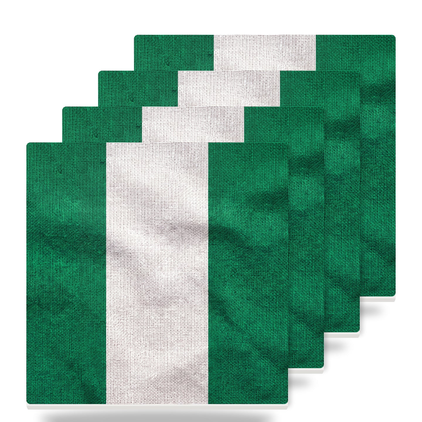 Nigeria Flag Pride ceramic coasters set of 4