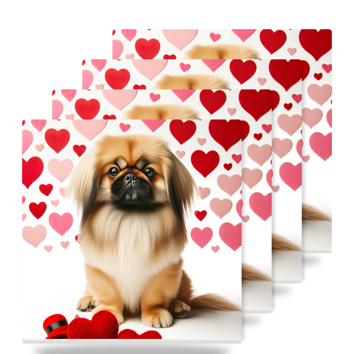 Pekingese ceramic coasters set of 4