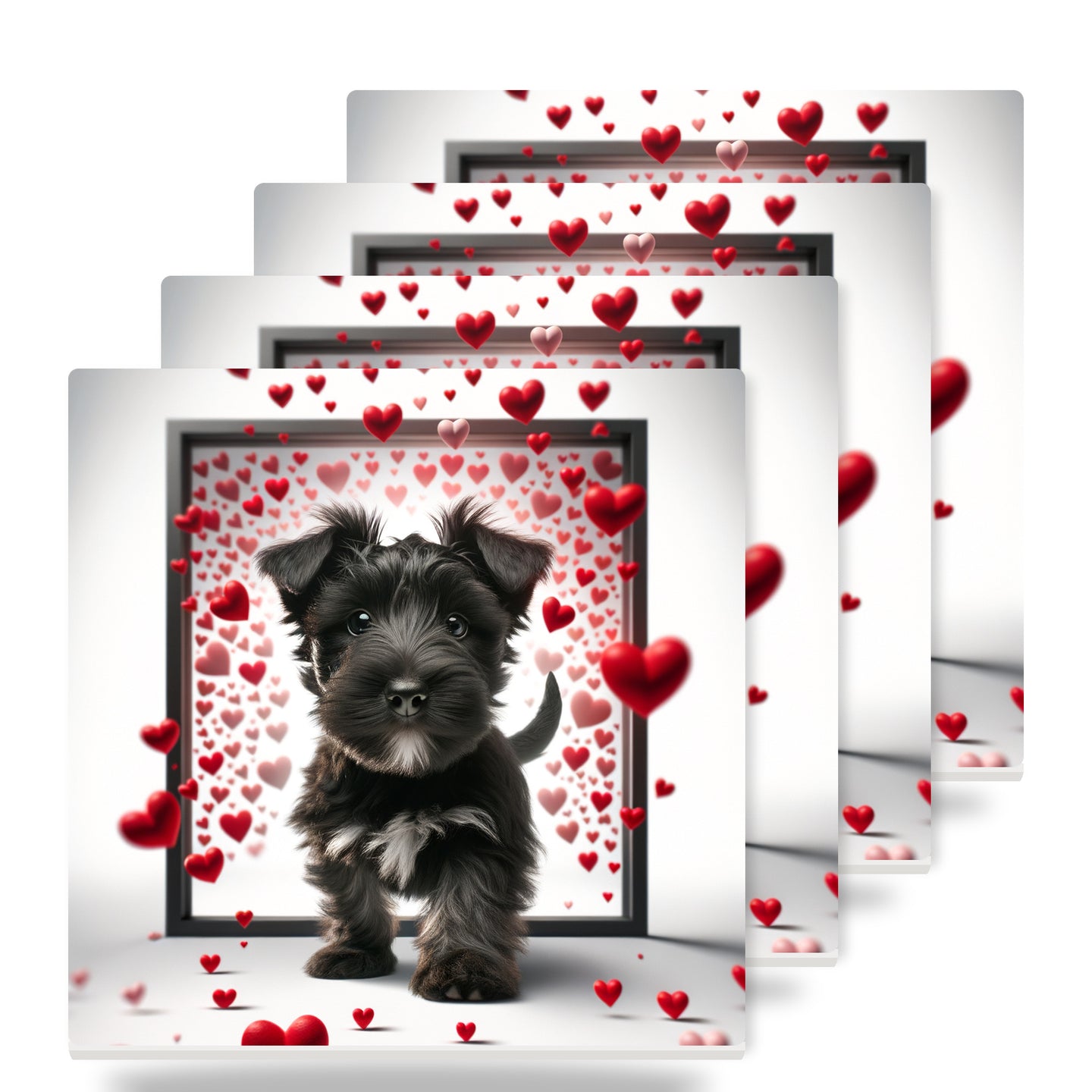 Scottish Terrier ceramic coasters set of 4