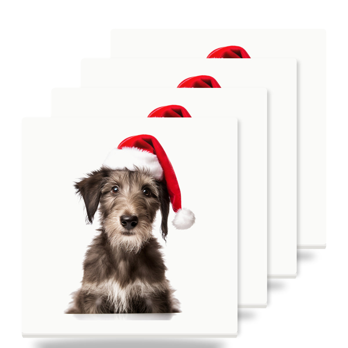 Scottish Deerhound Puppy ceramic coasters set of 4