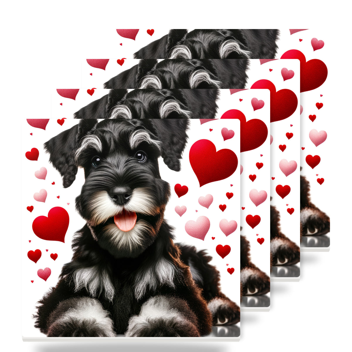 Miniature Schnauzer ceramic coasters set of 4