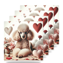 Poodle ceramic coasters set of 4