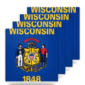 Wisconsin State Flag ceramic coasters set of 4
