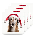 Borzoi ceramic coasters set of 4