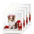 Papillon Puppy ceramic coasters set of 4