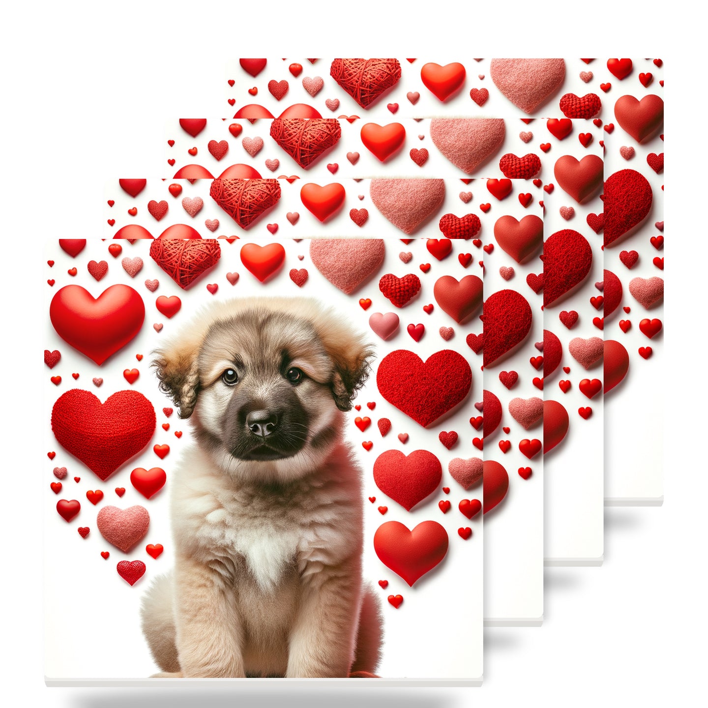 Leonberger ceramic coasters set of 4