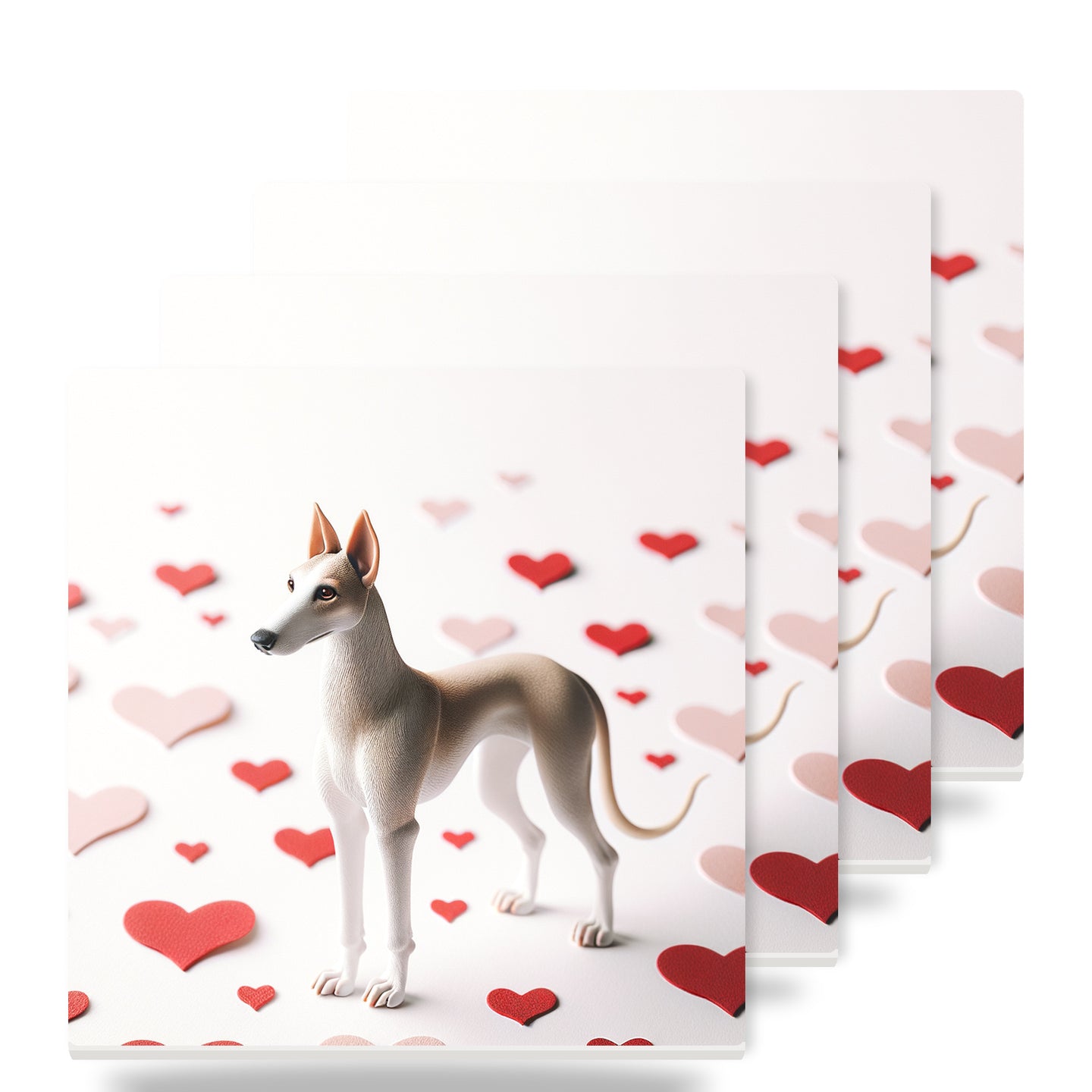 Ibizan Hound ceramic coasters set of 4