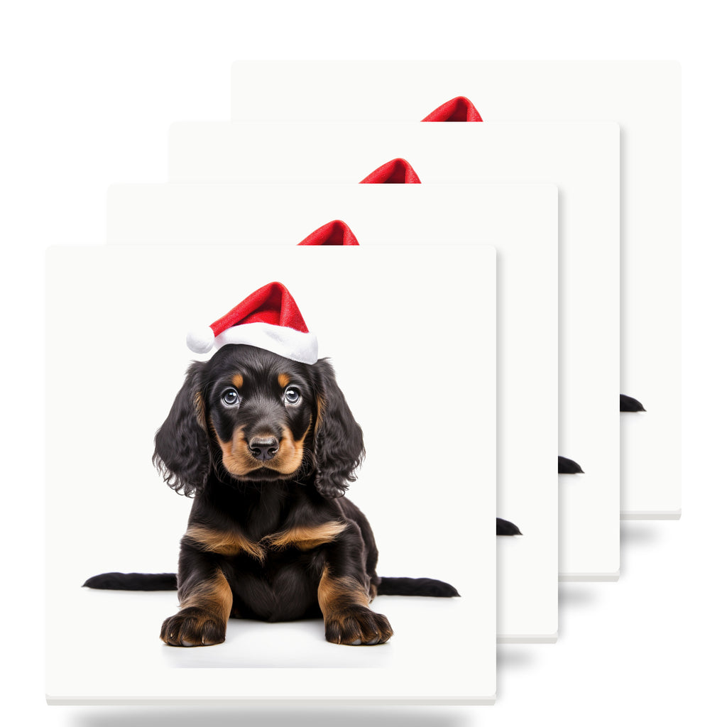 Gordon Setter Puppy ceramic coasters set of 4