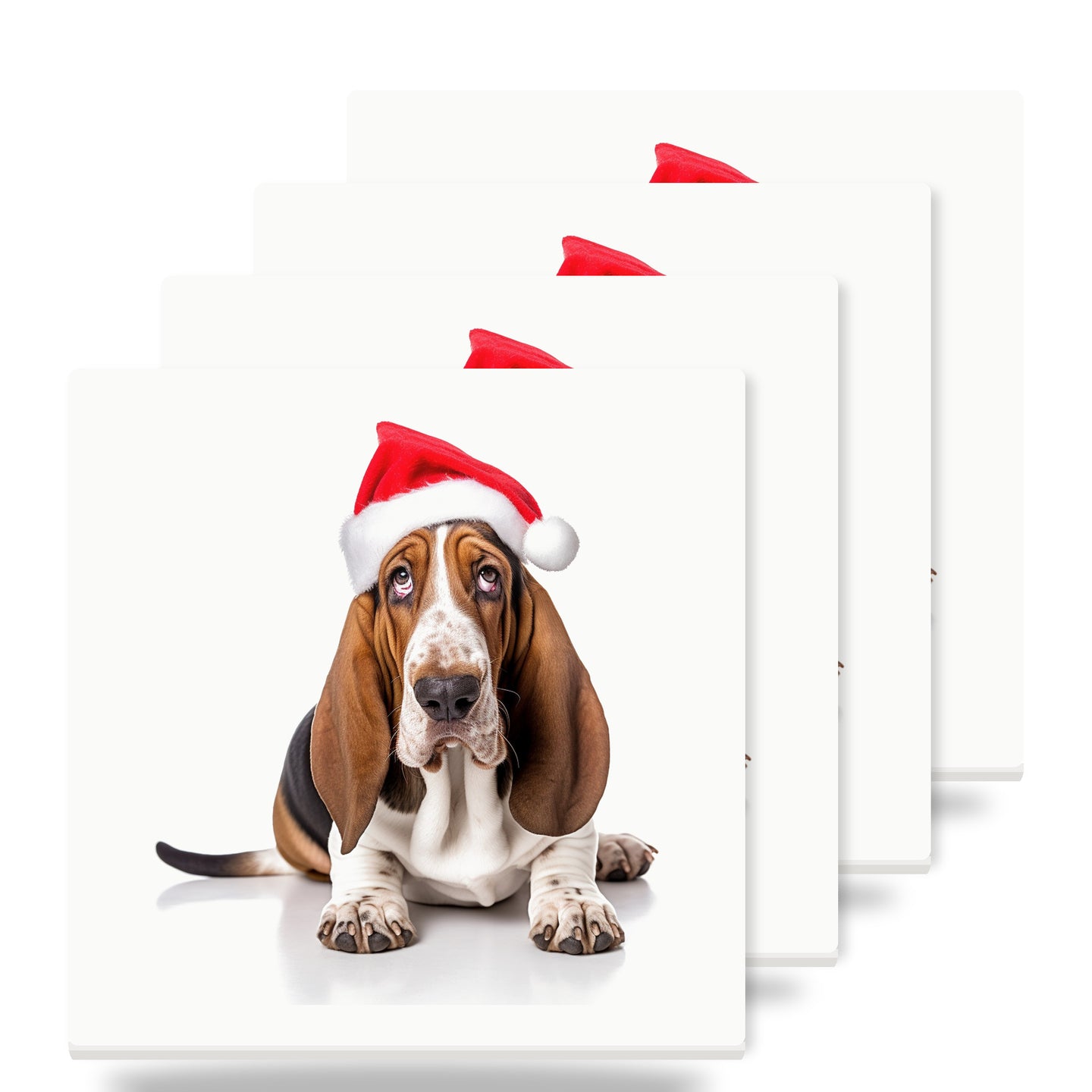 Basset Hound ceramic coasters set of 4