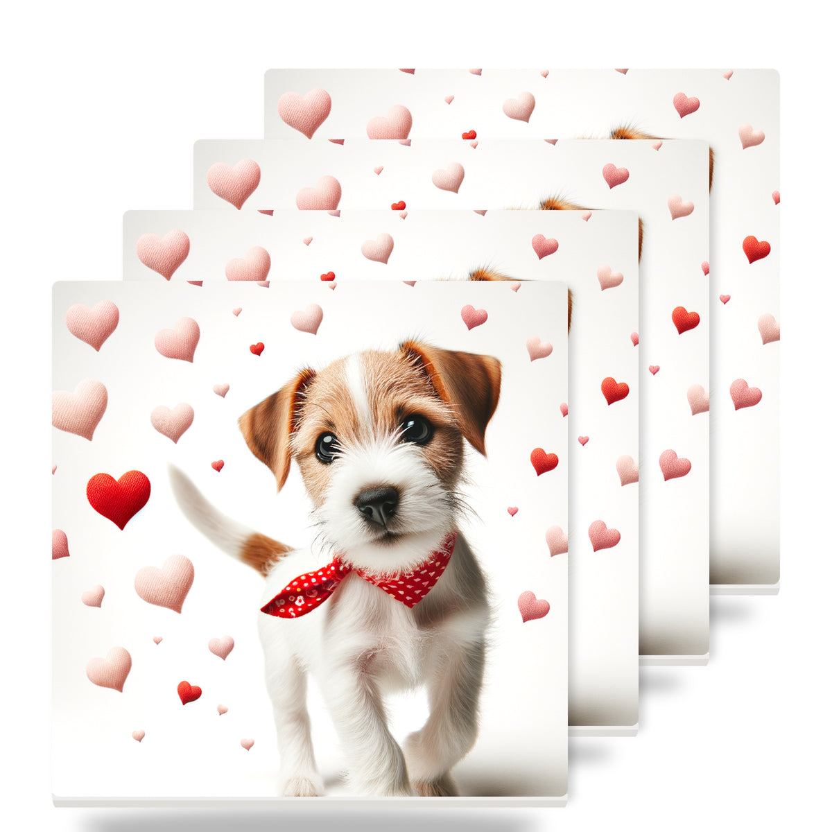 Jack Russell Terrier ceramic coasters set of 4