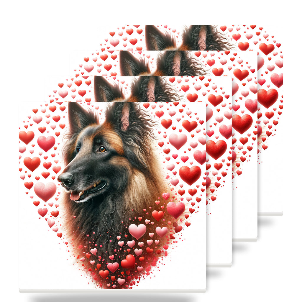 Belgian Tervuren ceramic coasters set of 4