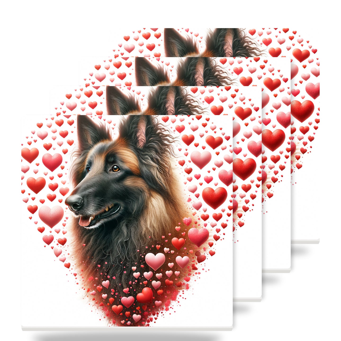 Belgian Tervuren ceramic coasters set of 4