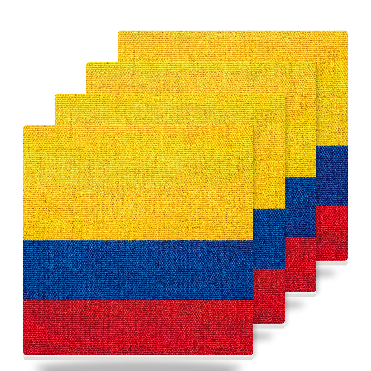 Colombia Flag Pride ceramic coasters set of 4