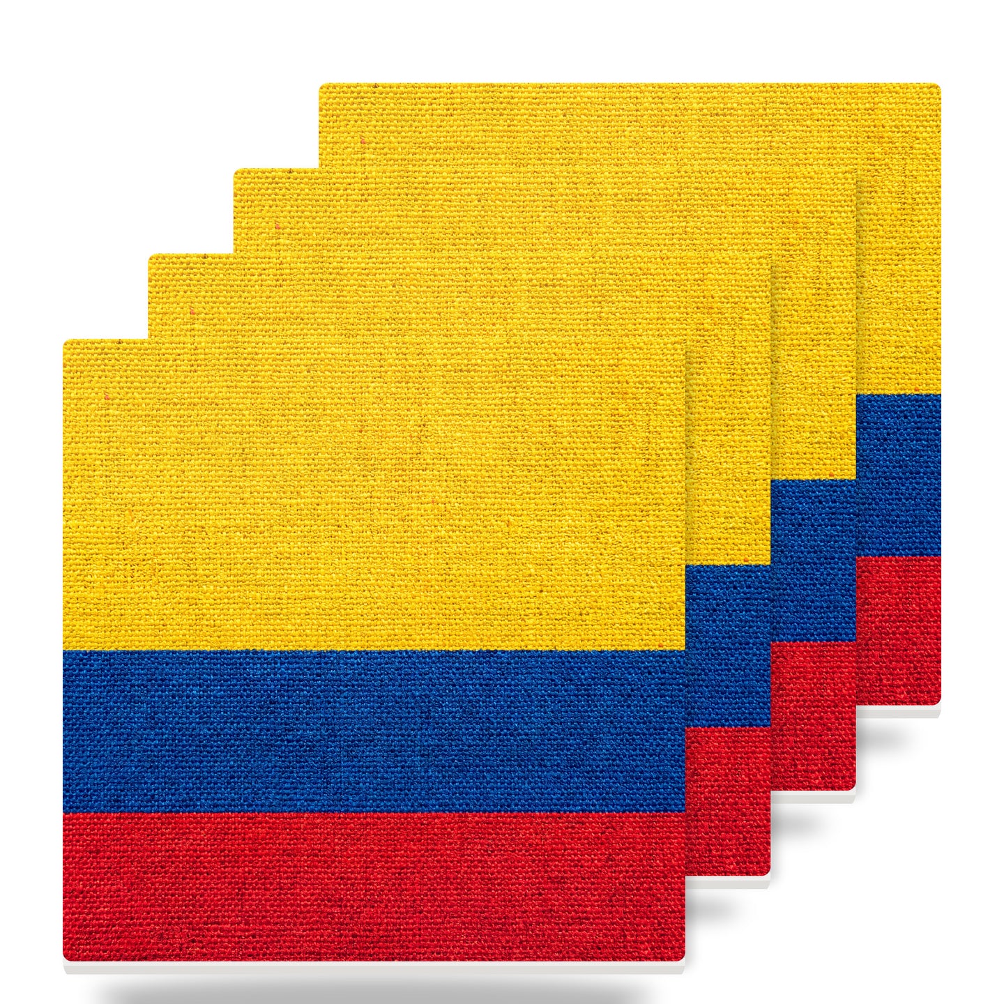 Colombia Flag Pride ceramic coasters set of 4