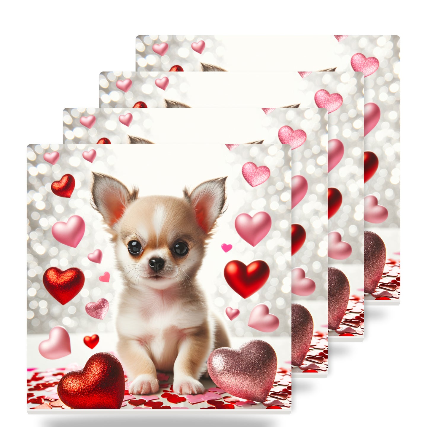 Chihuahua ceramic coasters set of 4