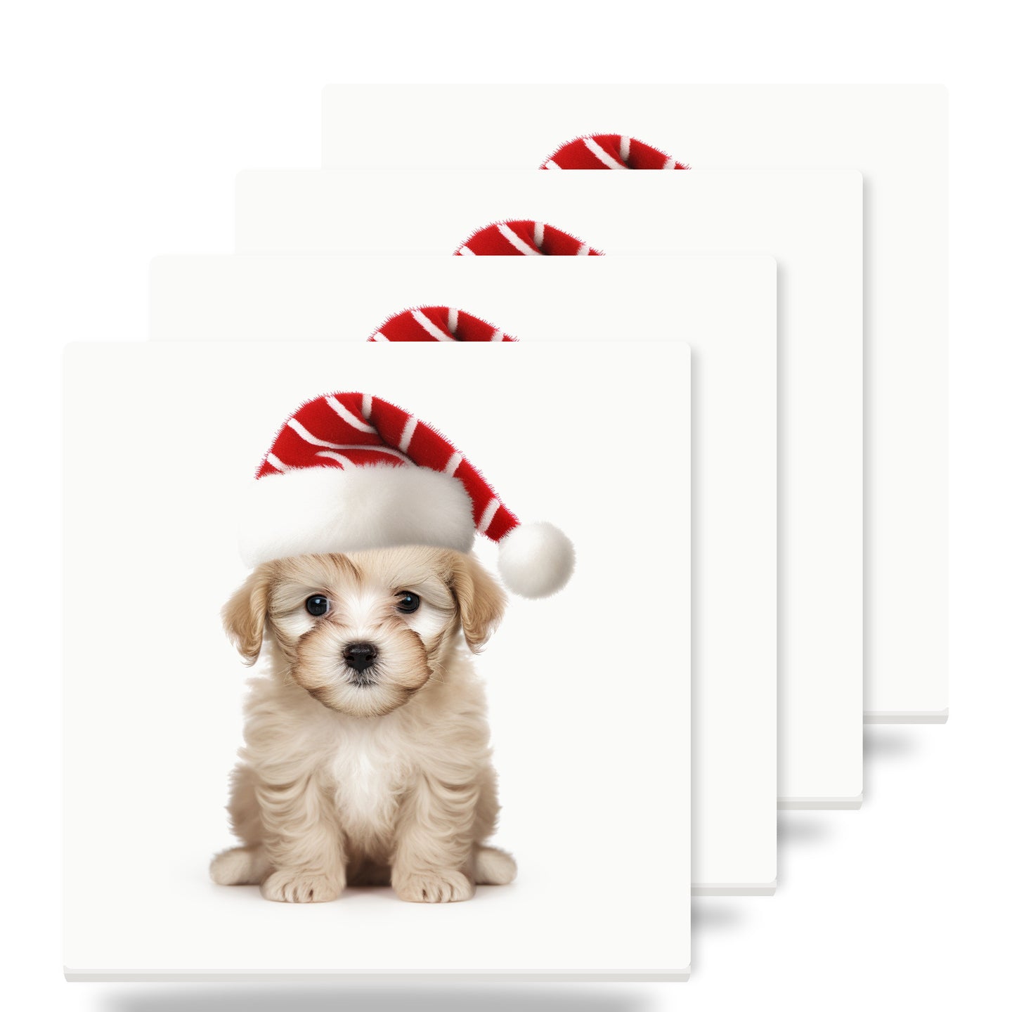 Russian Toy Puppy ceramic coasters set of 4
