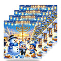 Hanukkah Winter Wonderland ceramic coasters set of 4