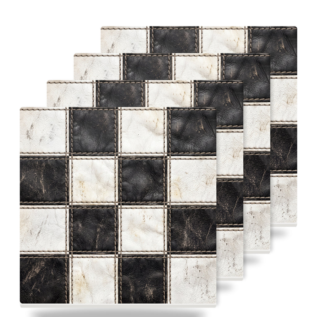 Checkered Racing Flag ceramic coasters set of 4