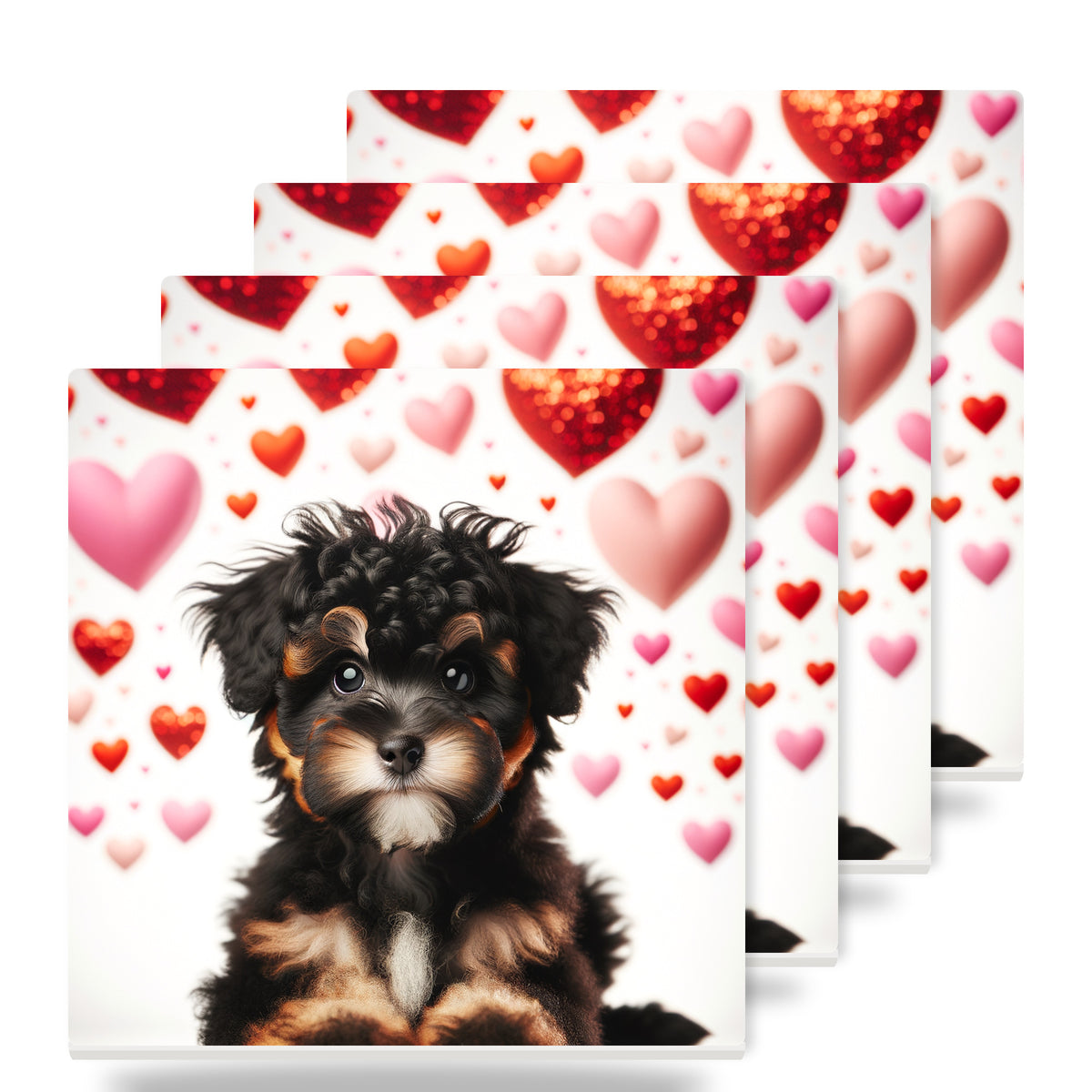Yorkshire Terrier ceramic coasters set of 4