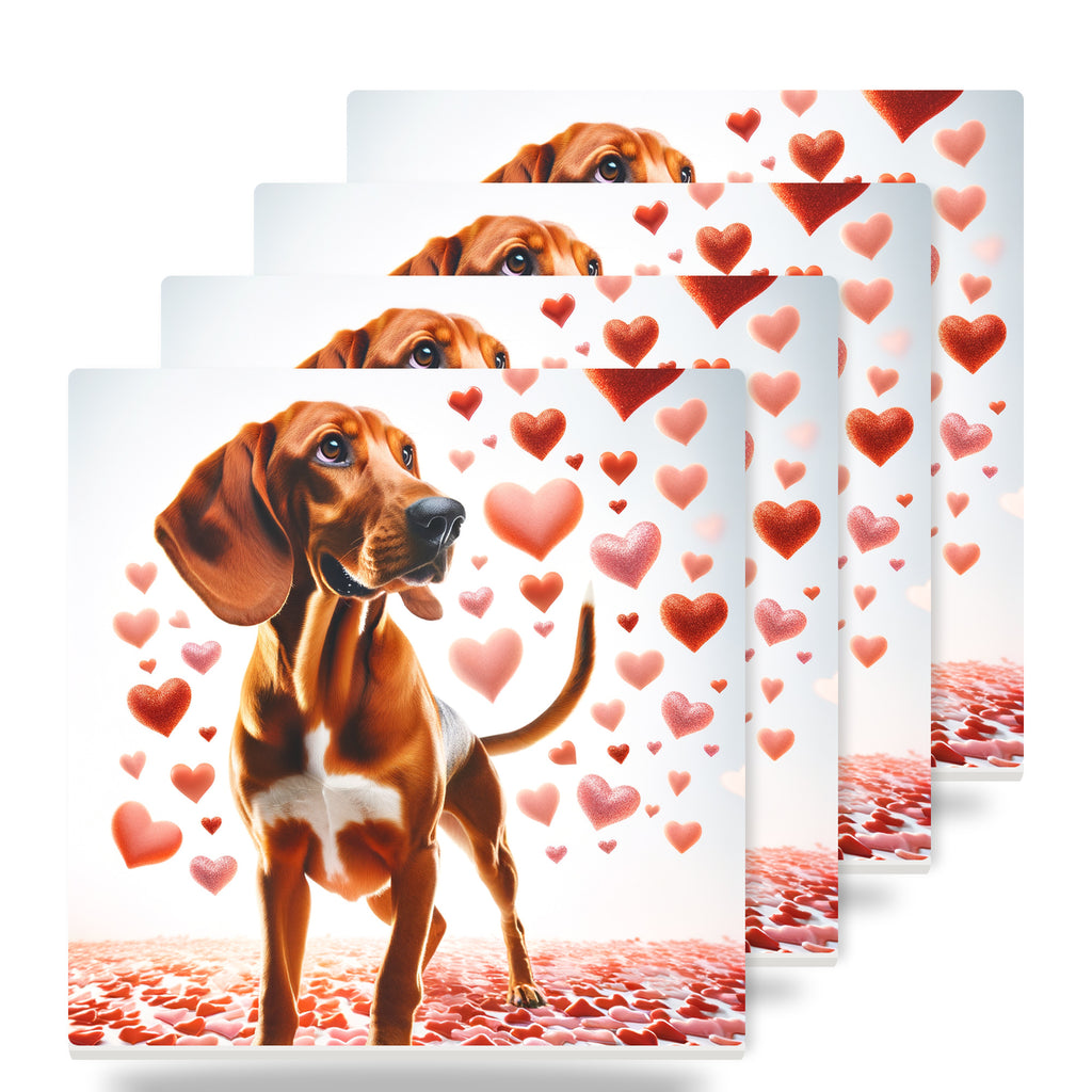 Beagle ceramic coasters set of 4