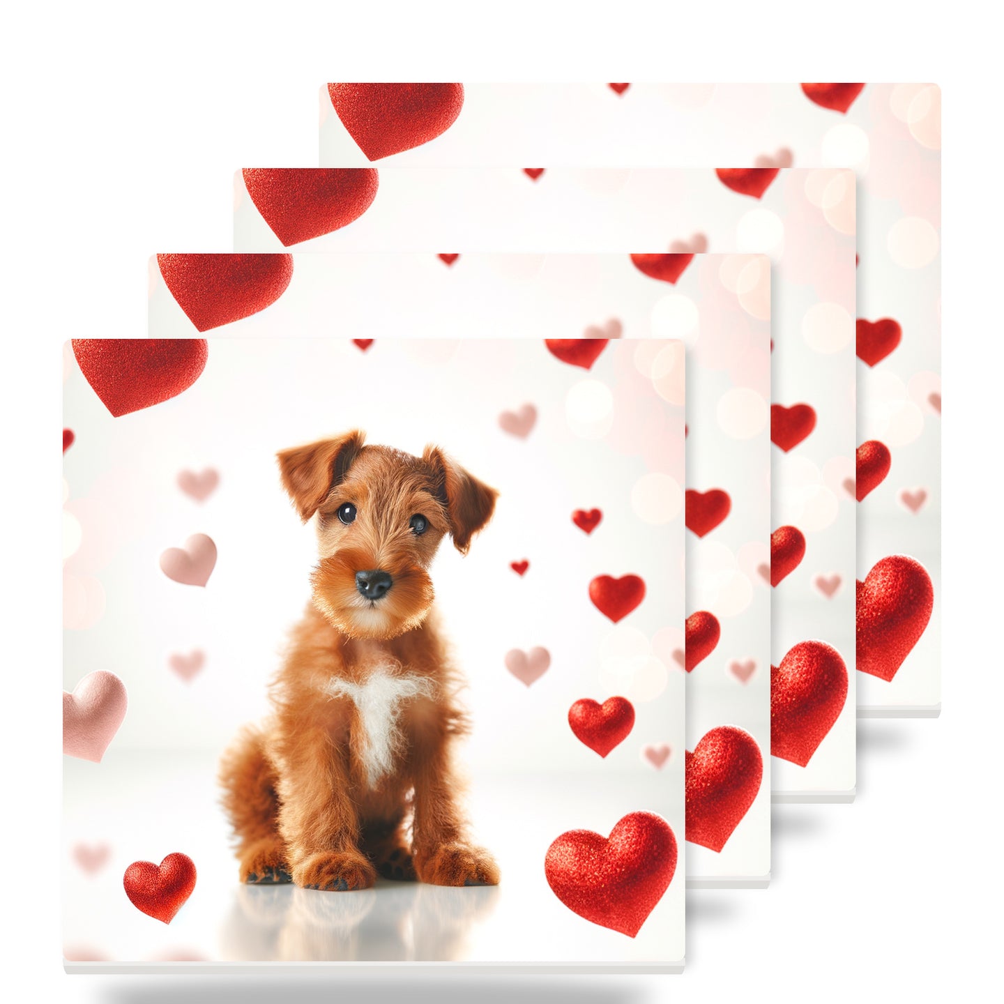 Irish Terrier ceramic coasters set of 4