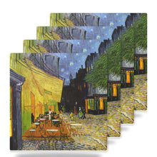 Cafe Terrace At Night ceramic coasters set of 4