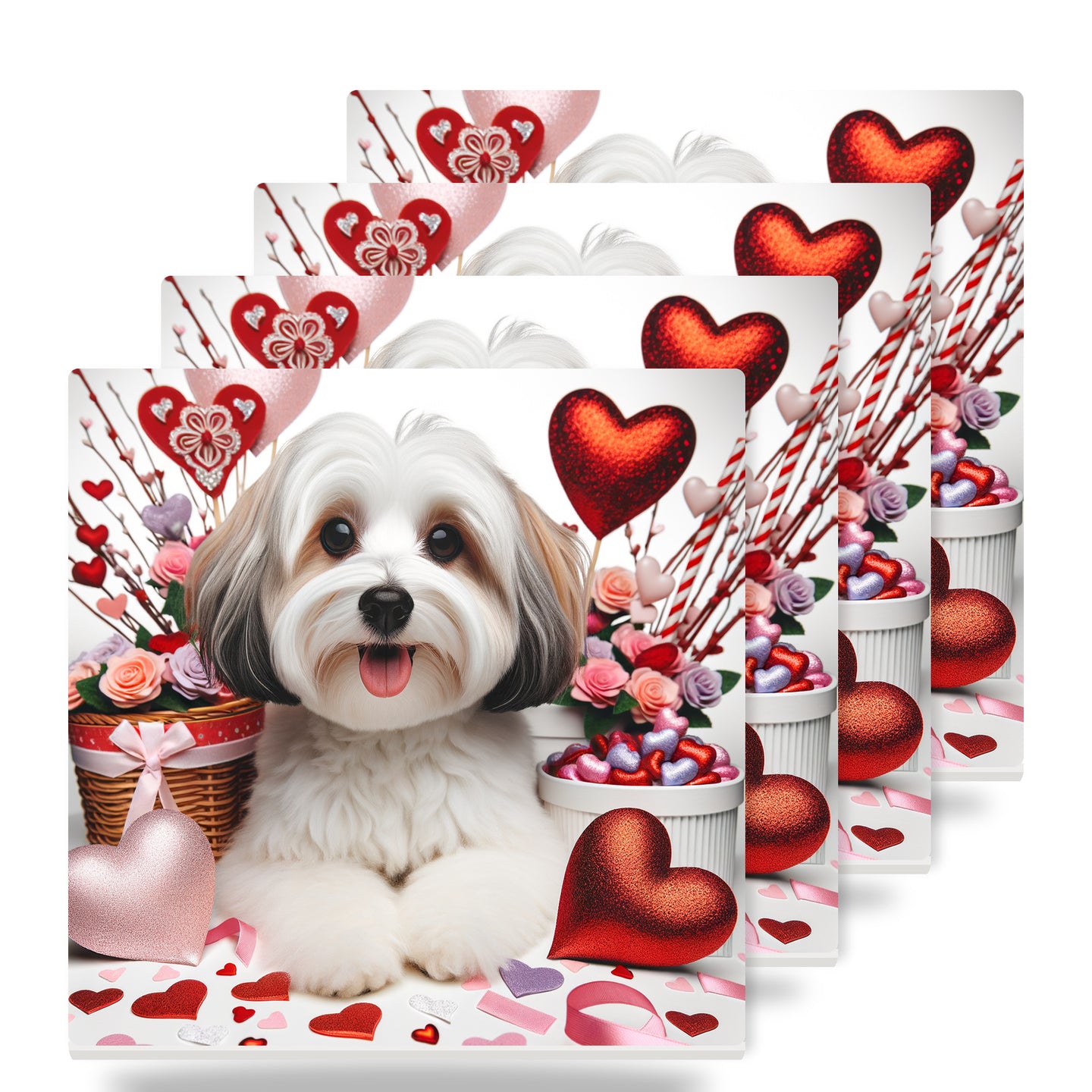 Havanese ceramic coasters set of 4