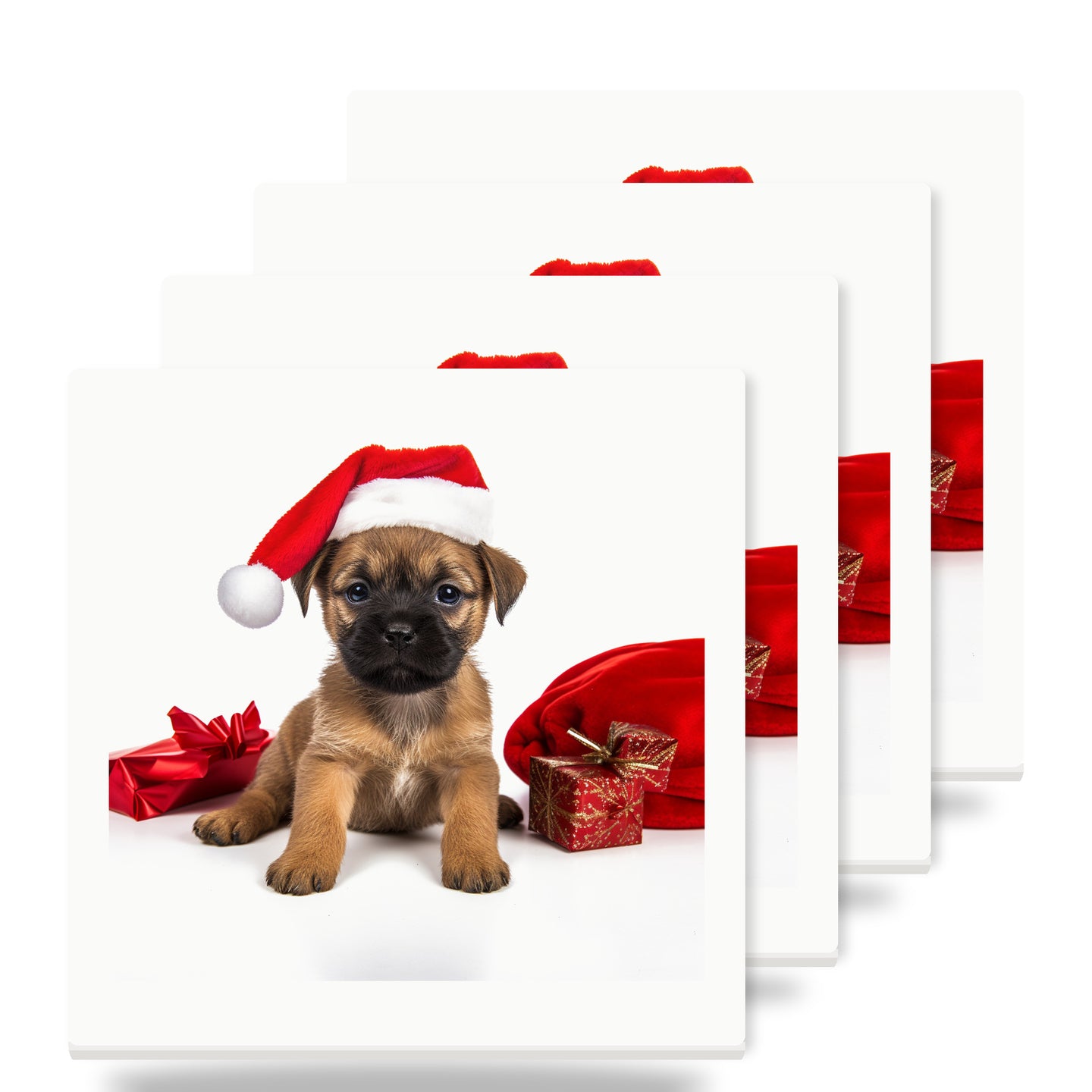 Border Terrier Puppy ceramic coasters set of 4