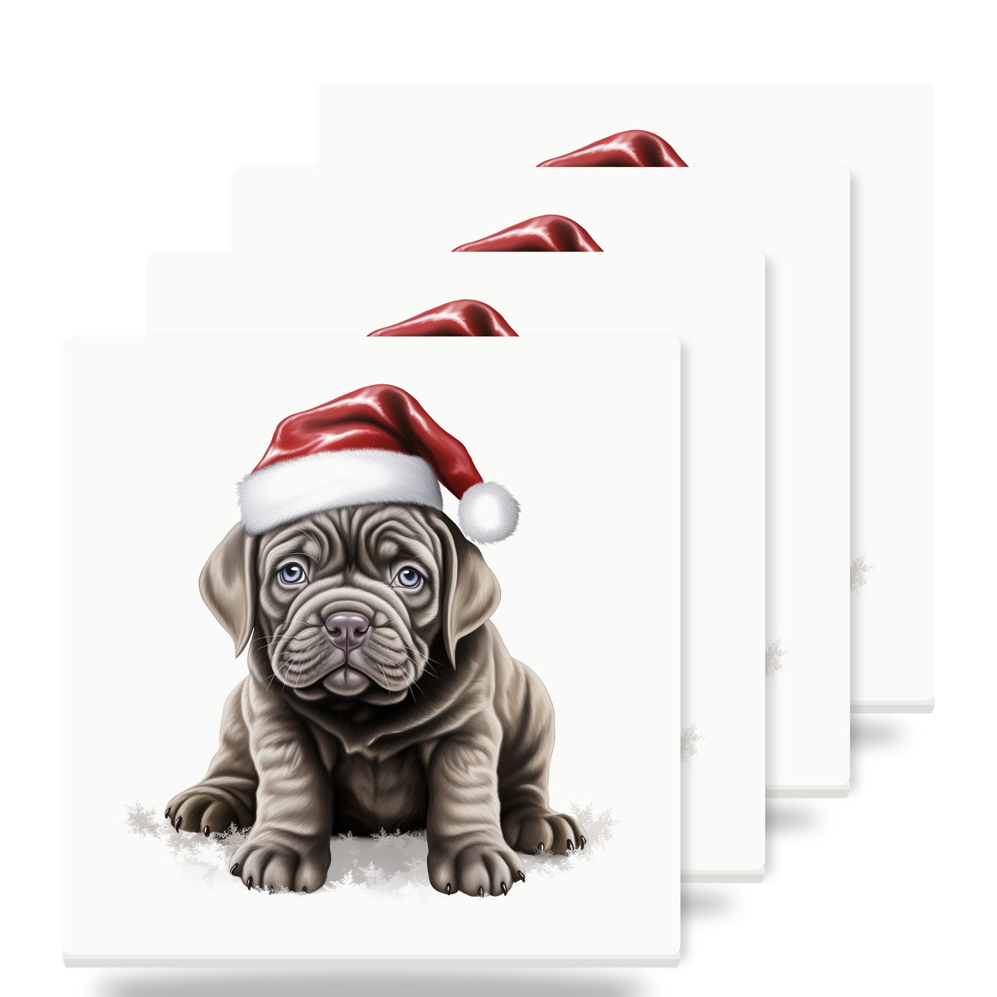 Neapolitan Mastiff Puppy Drawing ceramic coasters set of 4