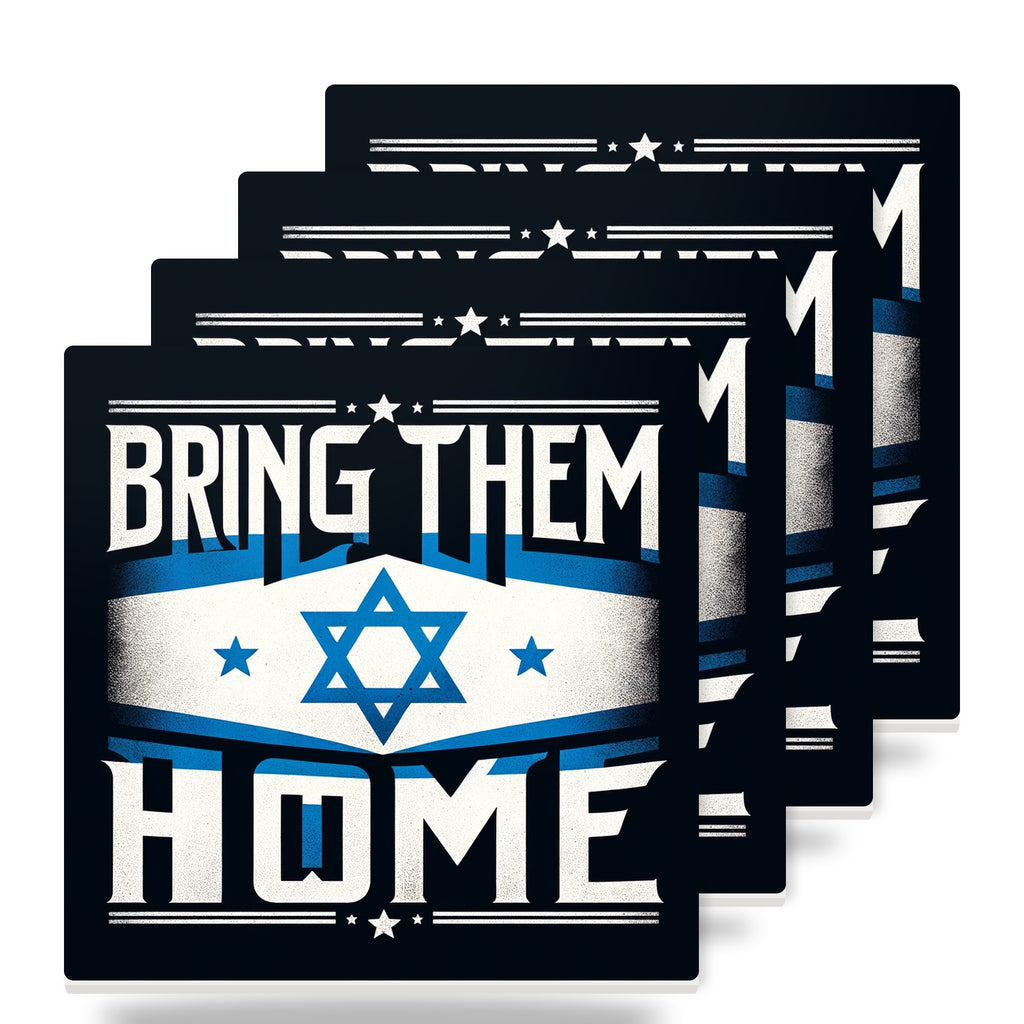 Blue Star Banner ceramic coasters set of 4