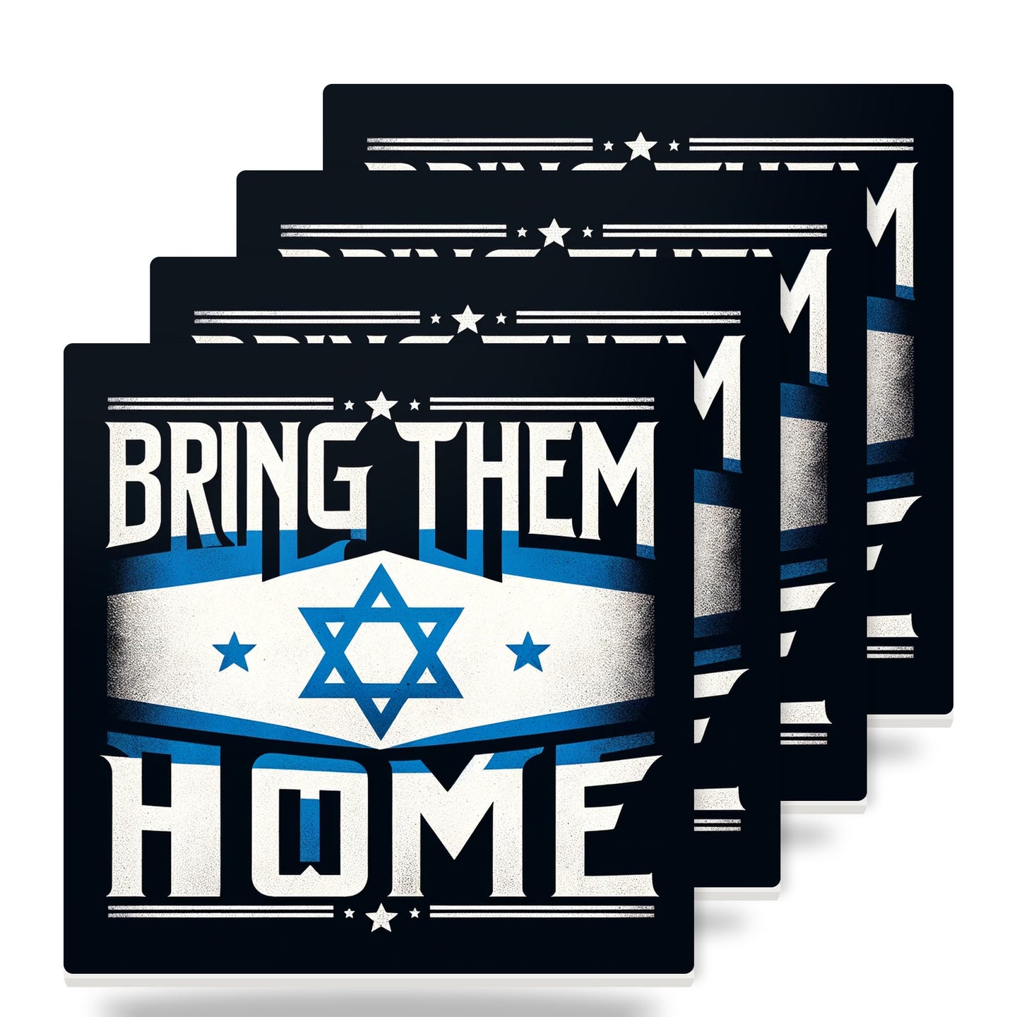 Blue Star Banner ceramic coasters set of 4