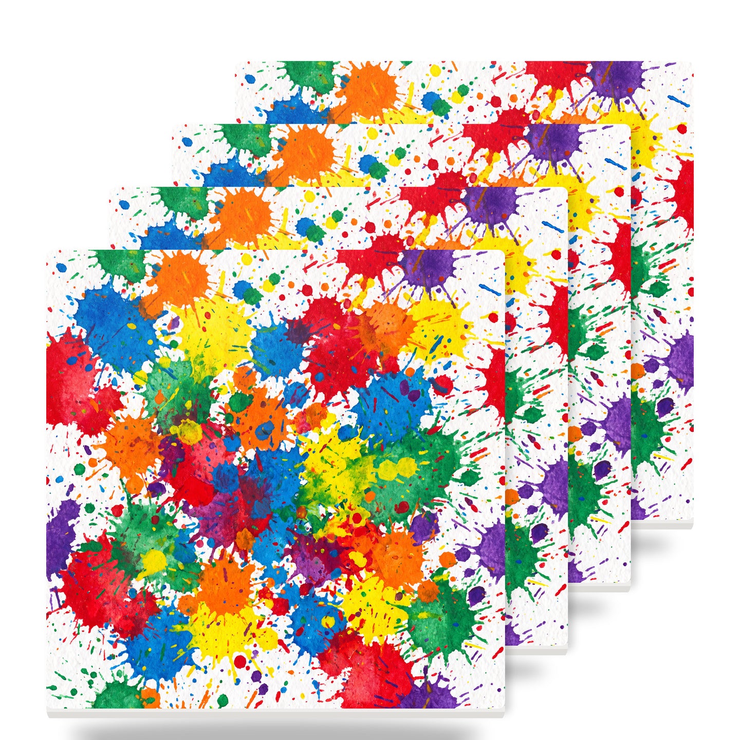 Paint Splatter ceramic coasters set of 4