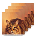 Tabby Cat Portrait ceramic coasters set of 4