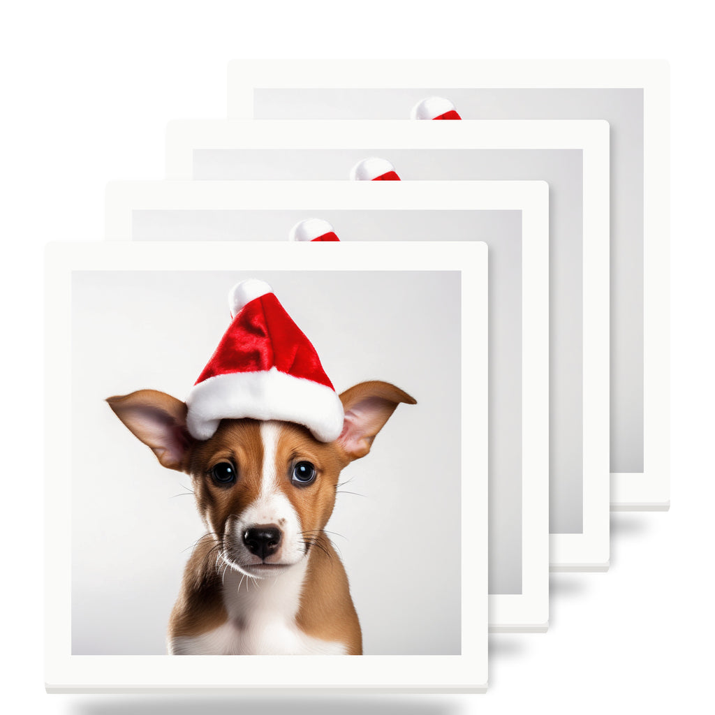Basenji Puppy ceramic coasters set of 4